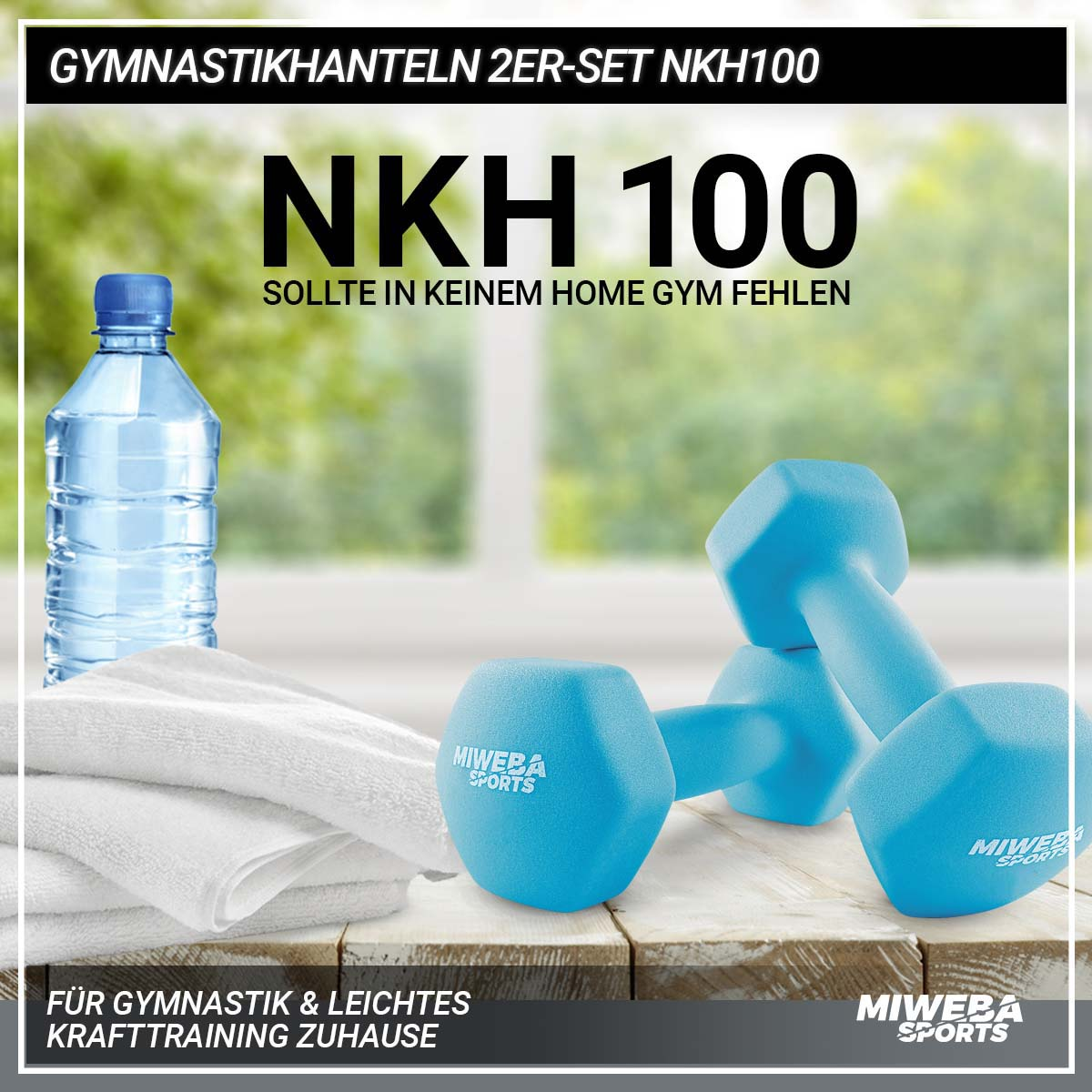 Türkis Set 2er NKH100 MIWEBA Kurzhantel, Gymnastikhanteln SPORTS