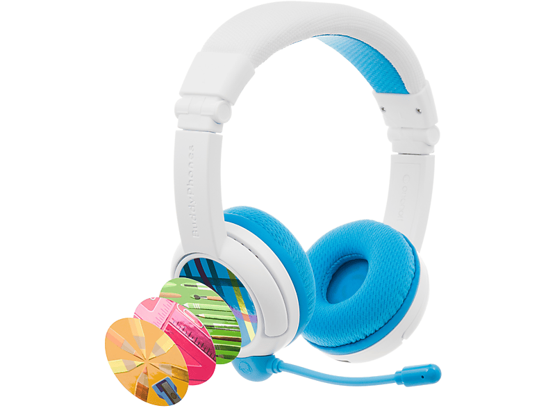 BUDDYPHONES School+ Wireless, On-ear Kinder Kopfhörer Bluetooth Blau
