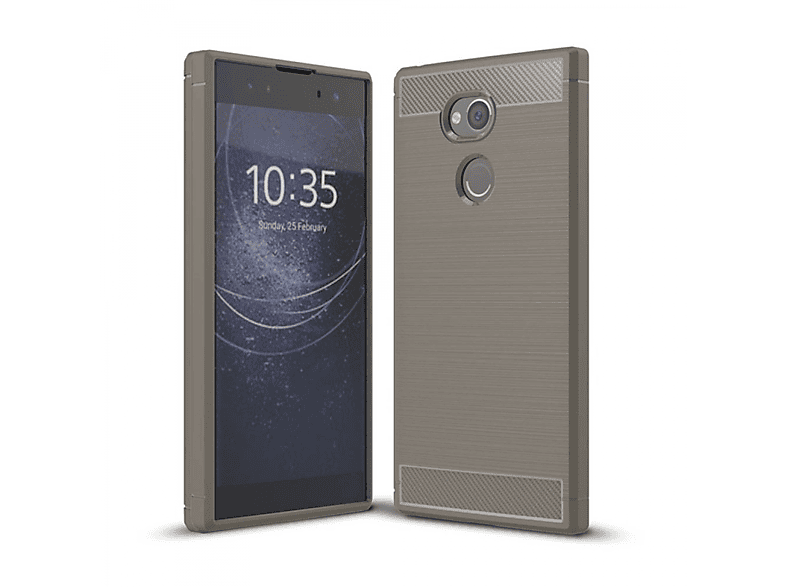 Gebürstet XA2, Schwarz CASEONLINE Backcover, - Sony, Xperia Grau,