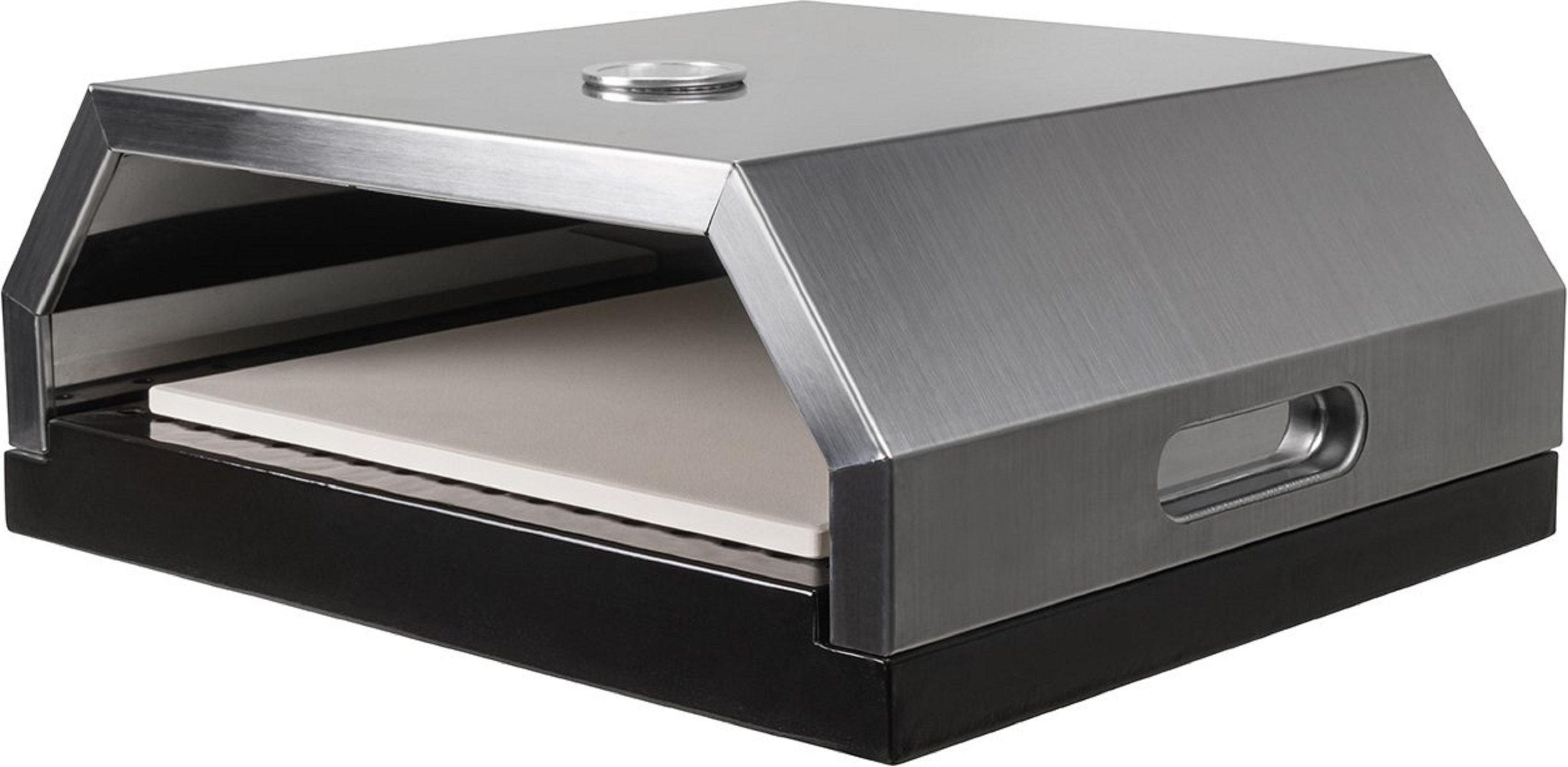 HEIDENFELD Pizzaofen Aufsatz Roma Grill silber mit Pizzastein für Pizzamaker