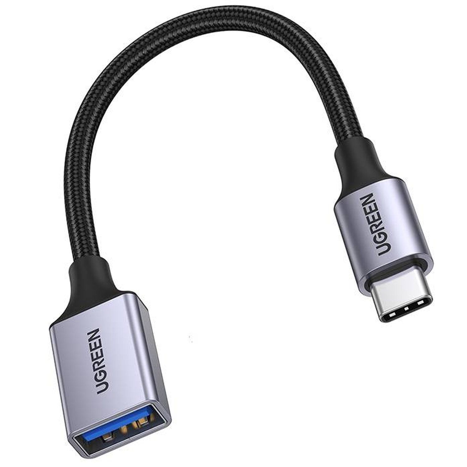 UGREEN OTG USB-C (männlich) (weiblich) Schwarz 0,15m USB-A Kabeladapter, 