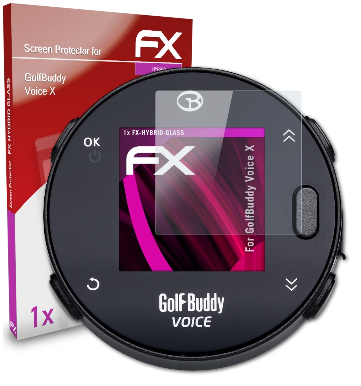 ATFOLIX FX-Hybrid-Glass Schutzglas(für GolfBuddy Voice X)