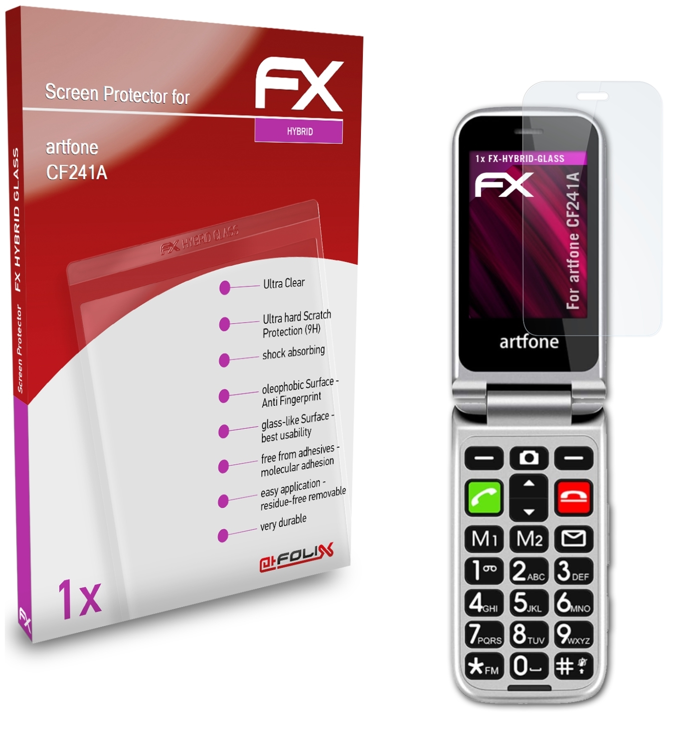 ATFOLIX FX-Hybrid-Glass artfone Schutzglas(für CF241A)