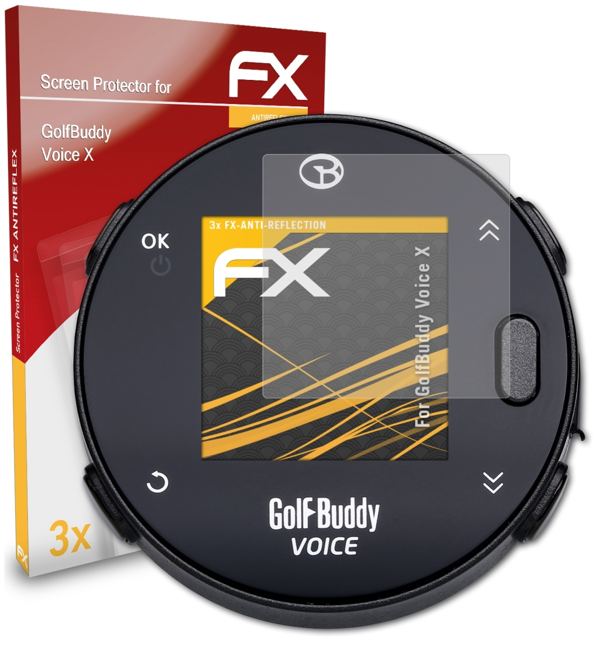 ATFOLIX 3x Displayschutz(für Voice X) GolfBuddy FX-Antireflex