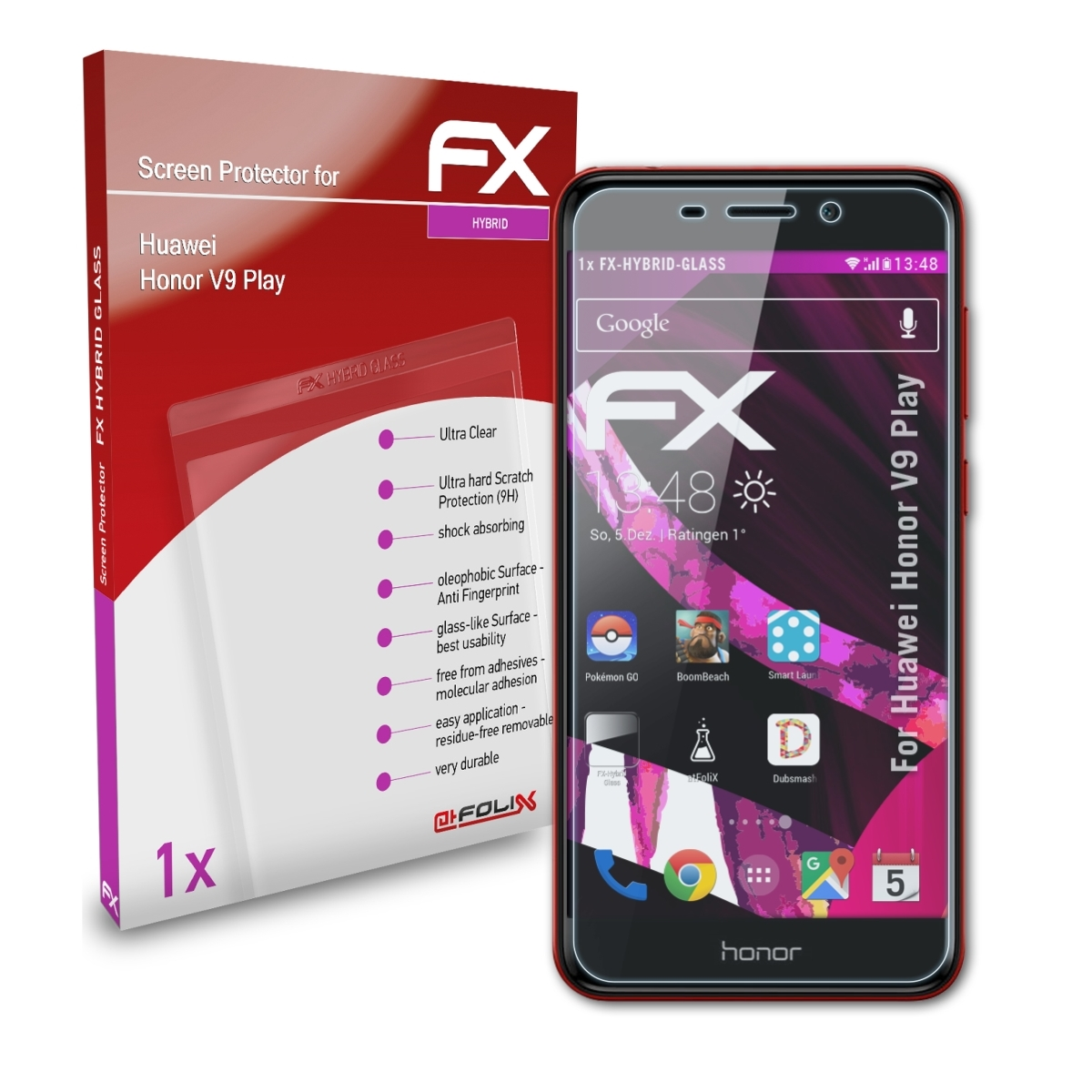 FX-Hybrid-Glass ATFOLIX Schutzglas(für V9 Play) Huawei Honor