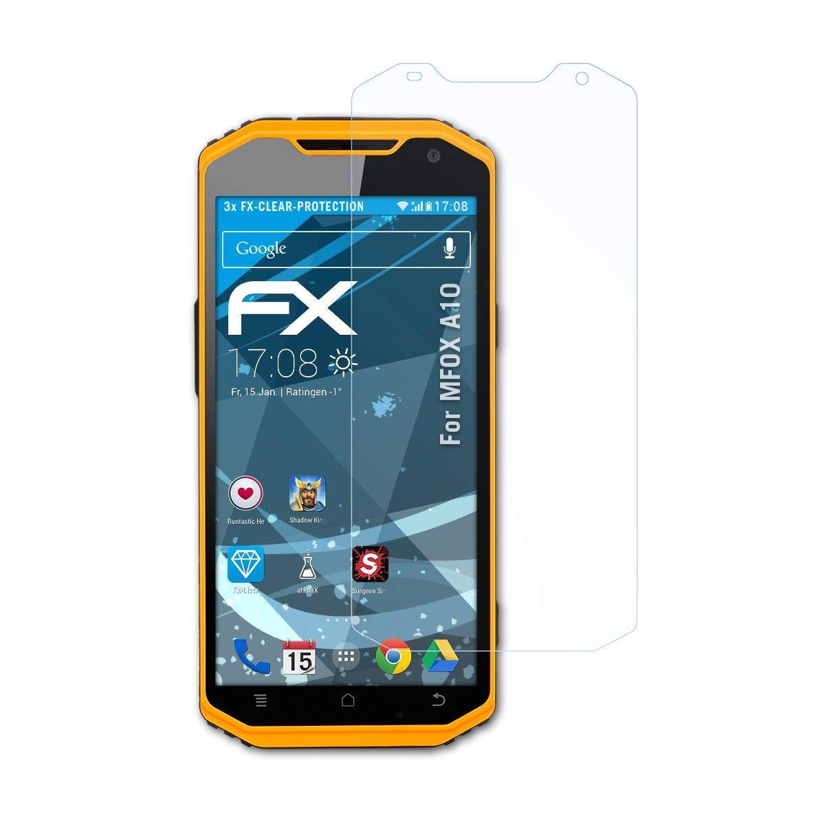 A10) MFOX FX-Clear ATFOLIX 3x Displayschutz(für