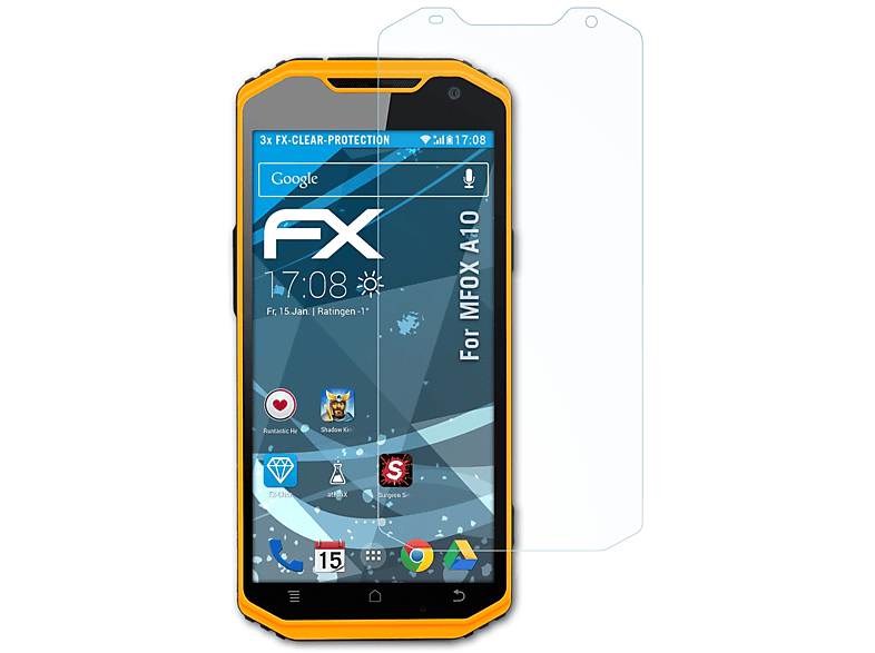 A10) MFOX FX-Clear ATFOLIX 3x Displayschutz(für