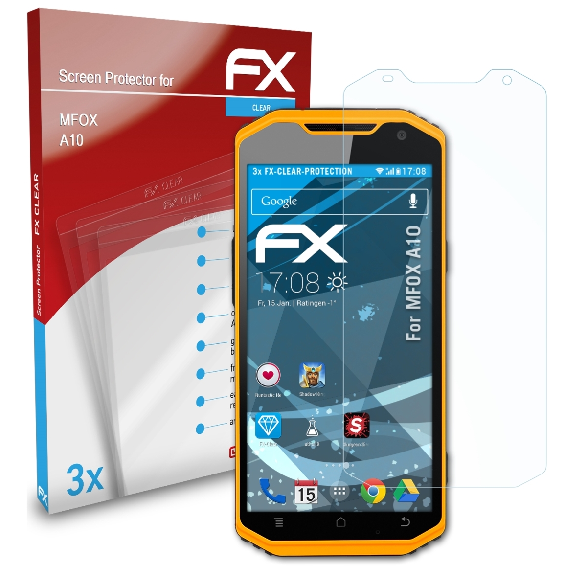 ATFOLIX 3x MFOX A10) Displayschutz(für FX-Clear