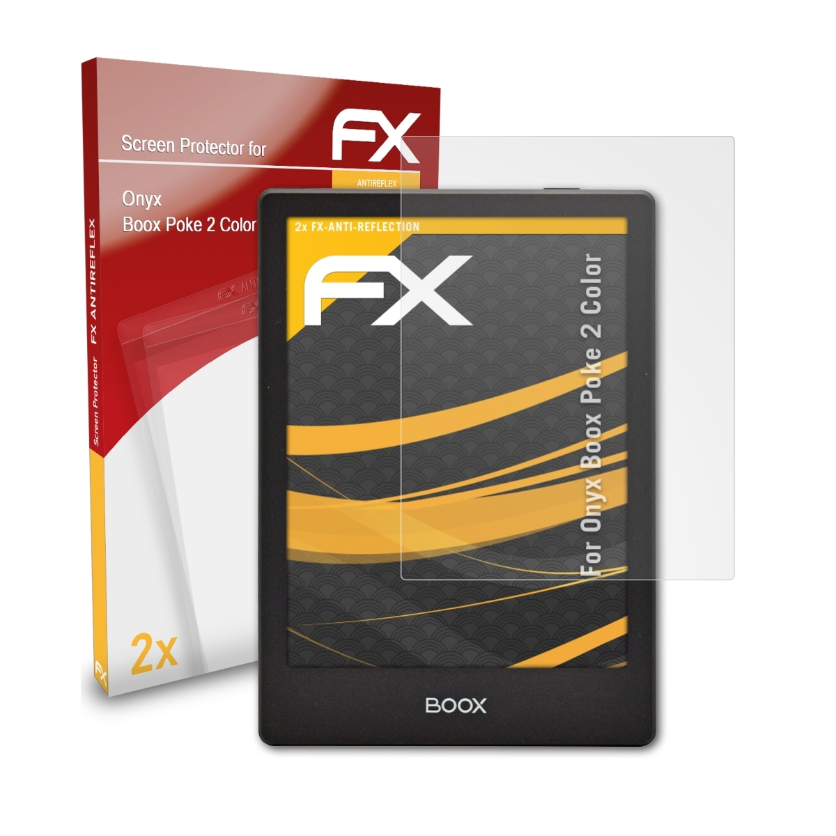 2 2x ATFOLIX Poke FX-Antireflex BOOX Displayschutz(für Color)
