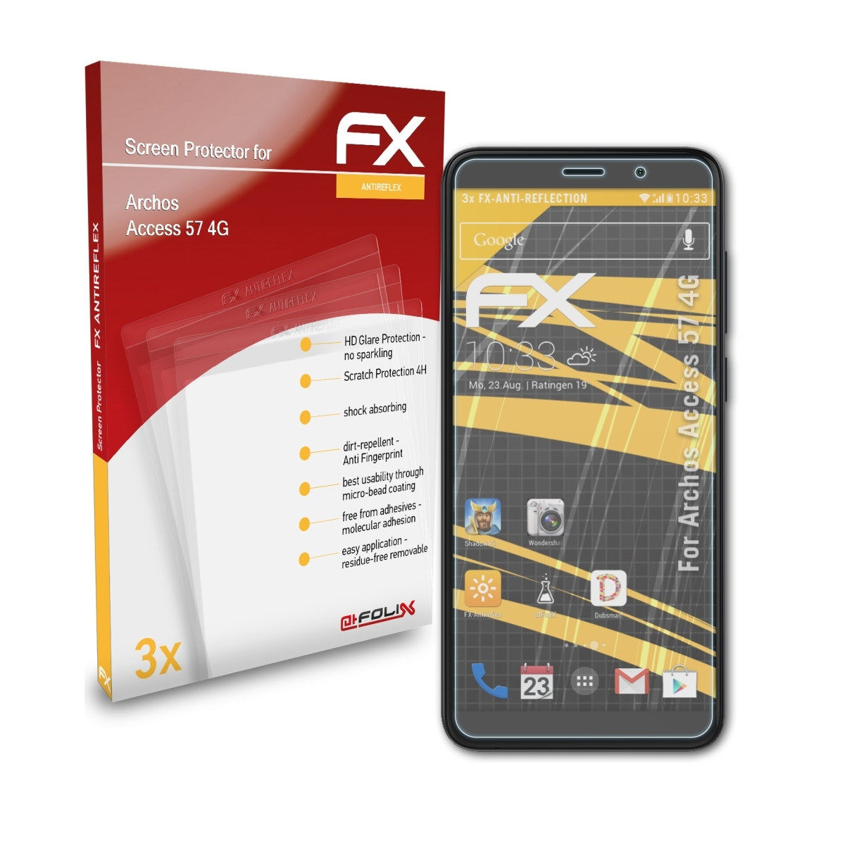 Archos FX-Antireflex Displayschutz(für 3x Access 57 ATFOLIX 4G)