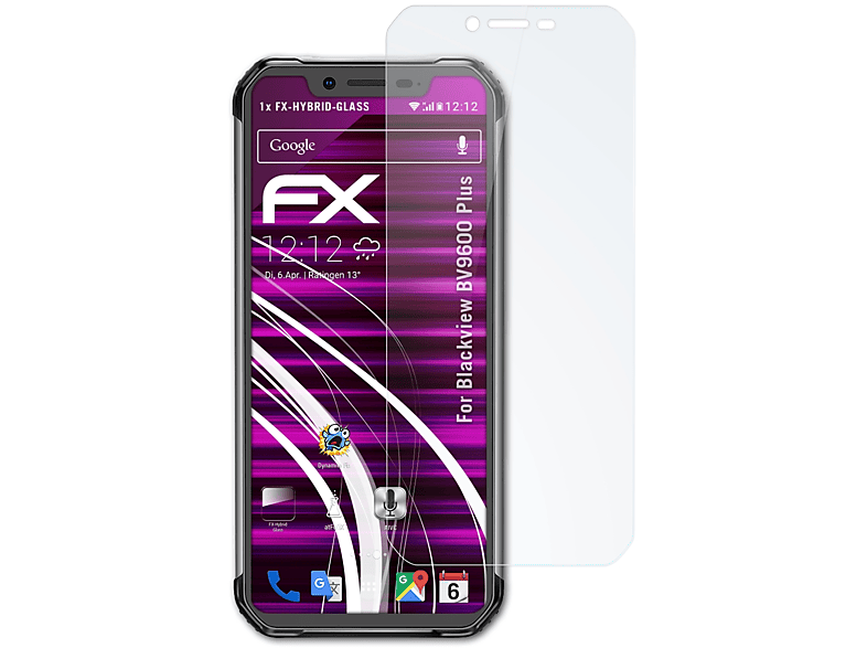 ATFOLIX Plus) FX-Hybrid-Glass Blackview Schutzglas(für BV9600