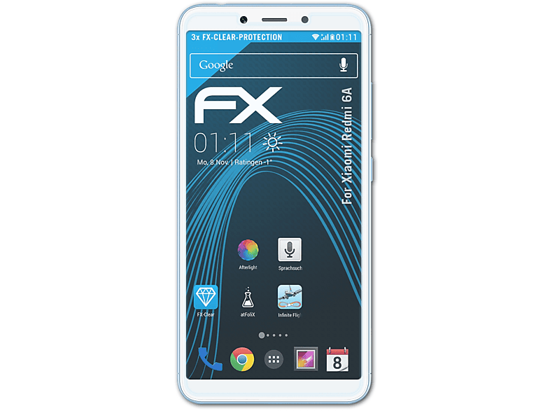 ATFOLIX 3x FX-Clear Displayschutz(für Xiaomi Redmi 6A)