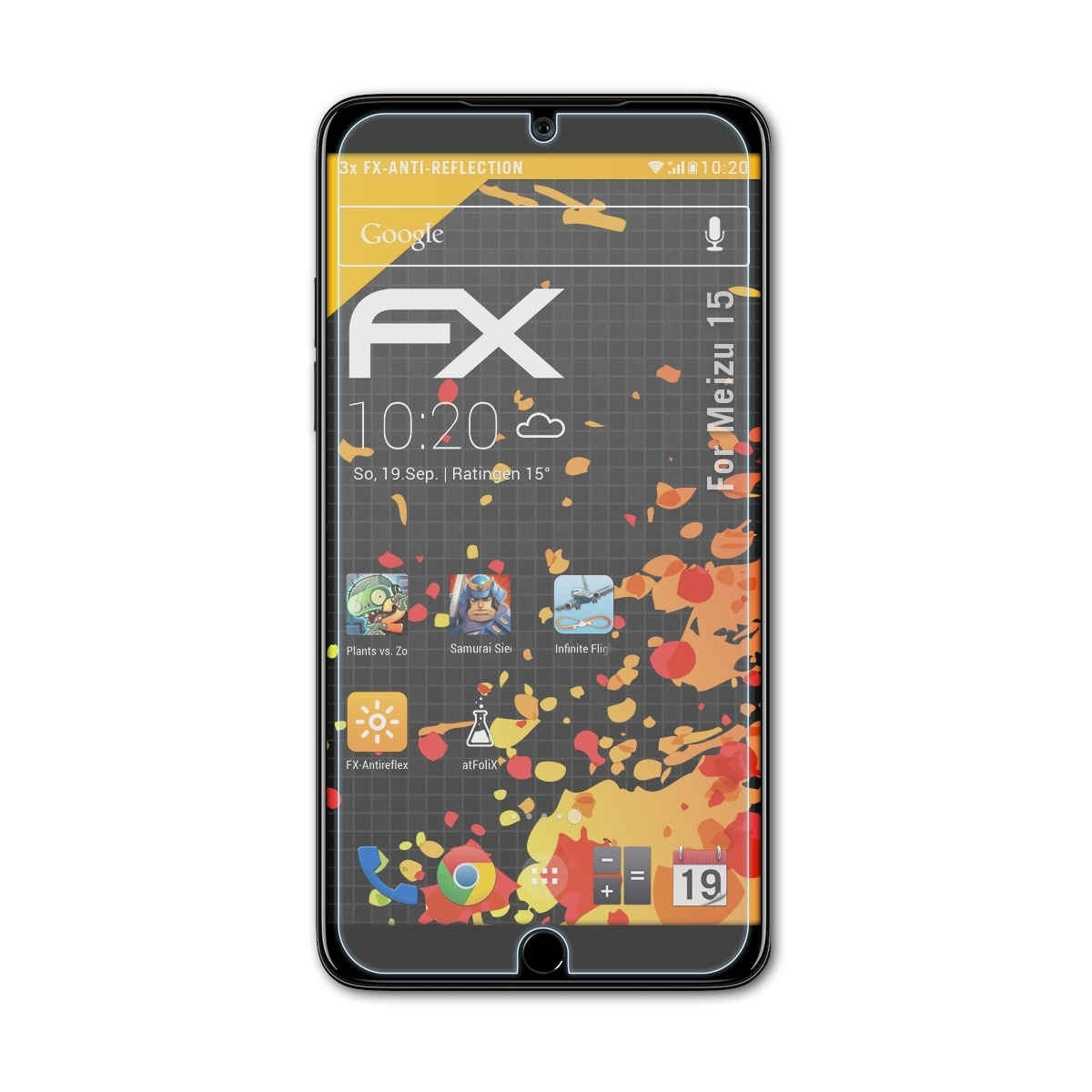 3x FX-Antireflex Displayschutz(für ATFOLIX 15) Meizu