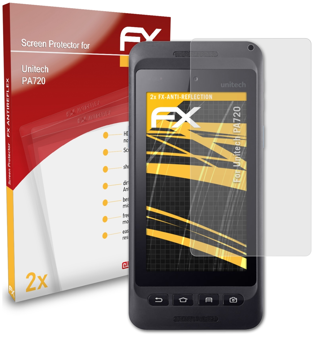 ATFOLIX FX-Antireflex Unitech Displayschutz(für 2x PA720)