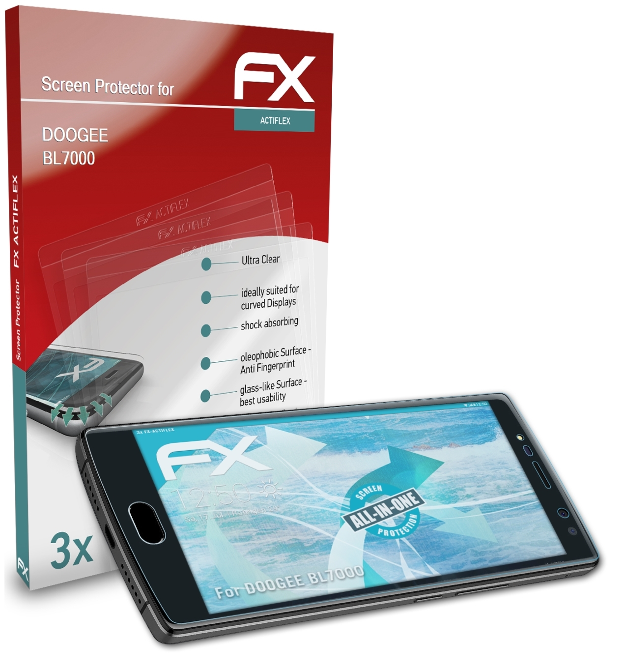ATFOLIX 3x Doogee FX-ActiFleX Displayschutz(für BL7000)