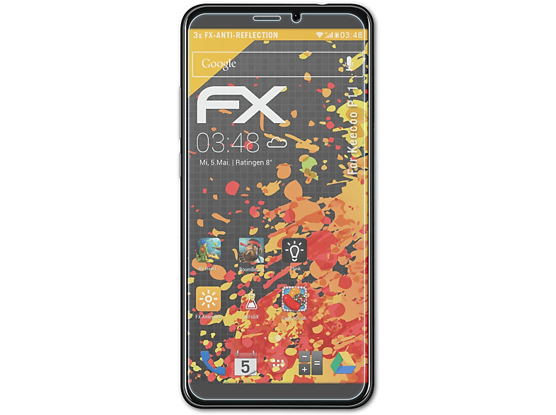 ATFOLIX 3x FX-Antireflex Displayschutz(für Keecoo P11)