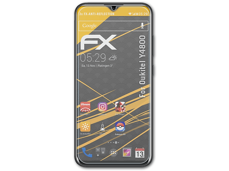 ATFOLIX 3x FX-Antireflex Displayschutz(für Oukitel Y4800)