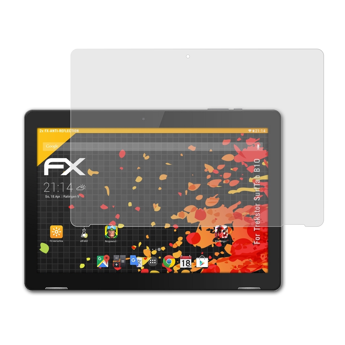 ATFOLIX 2x FX-Antireflex Displayschutz(für Trekstor SurfTab B10)