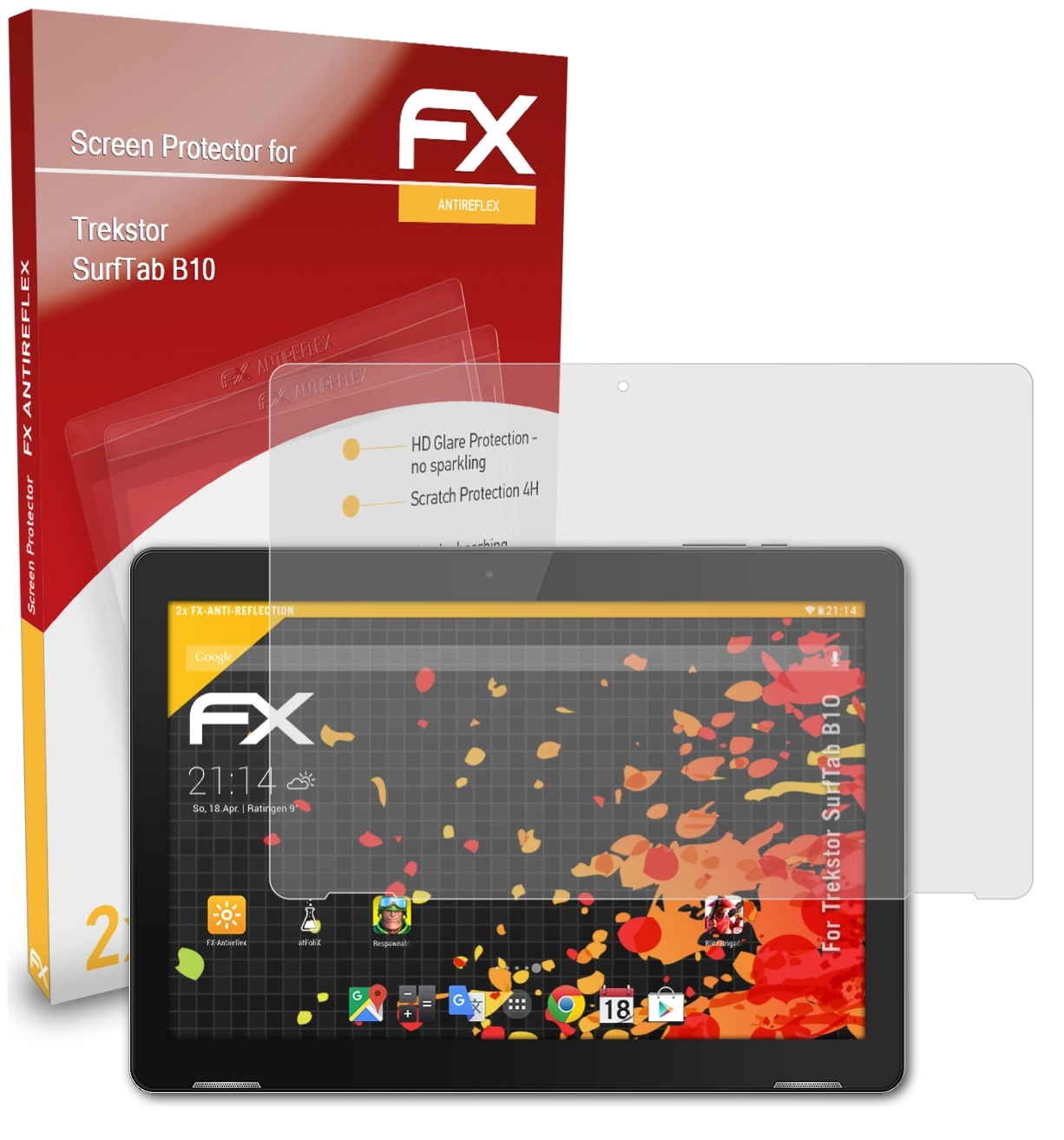 Trekstor FX-Antireflex SurfTab 2x Displayschutz(für B10) ATFOLIX