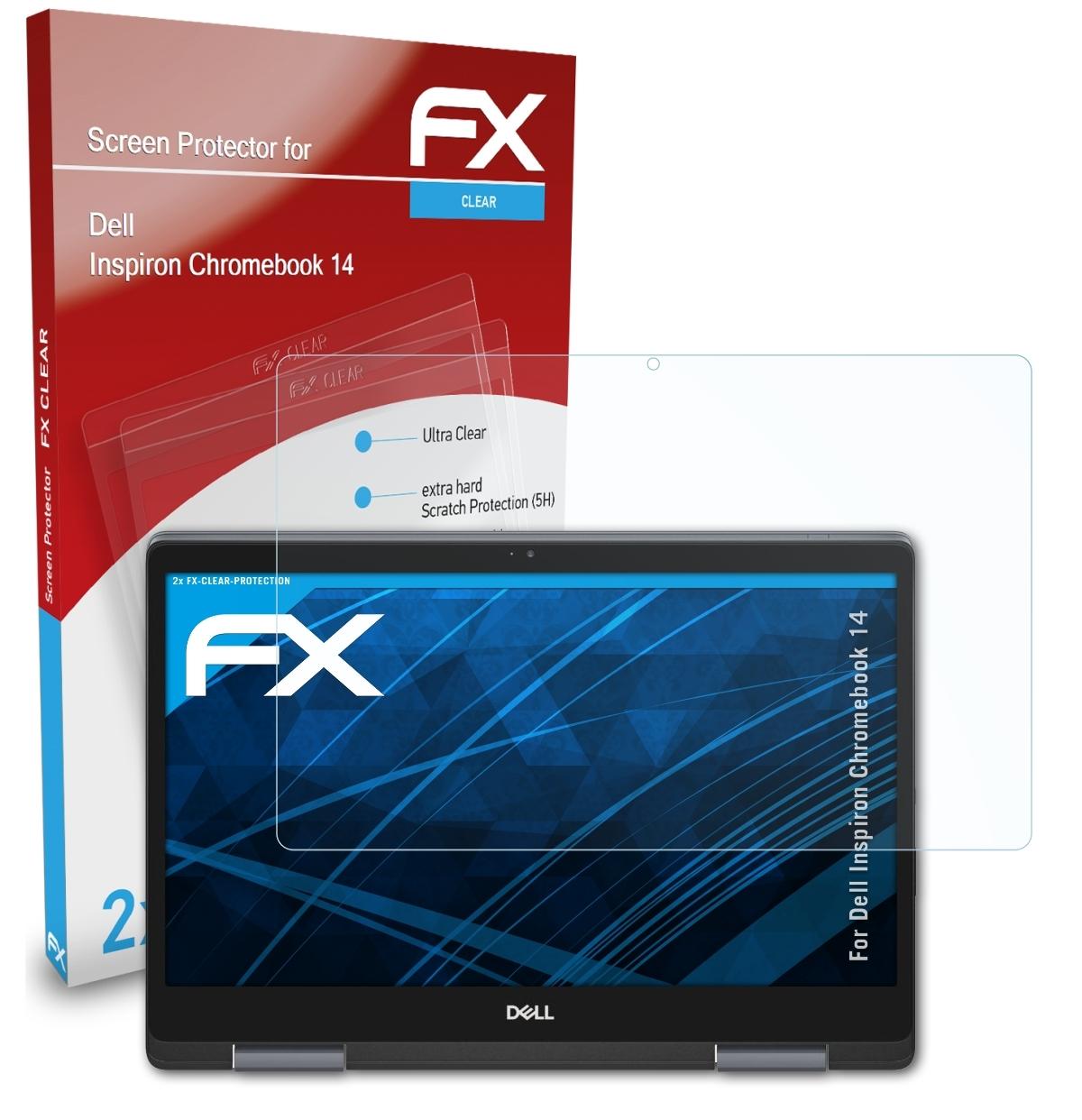 ATFOLIX 2x 14) Displayschutz(für Inspiron FX-Clear Dell Chromebook