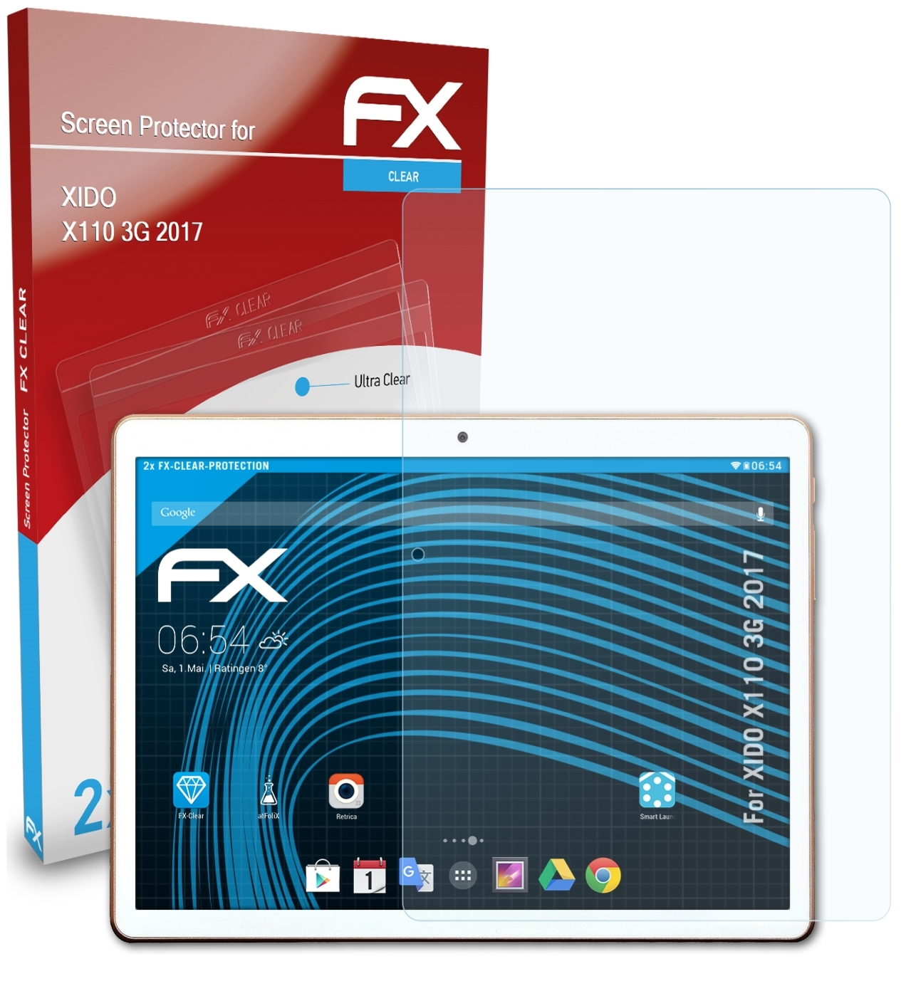 X110 Displayschutz(für ATFOLIX 2017) 2x 3G XIDO FX-Clear