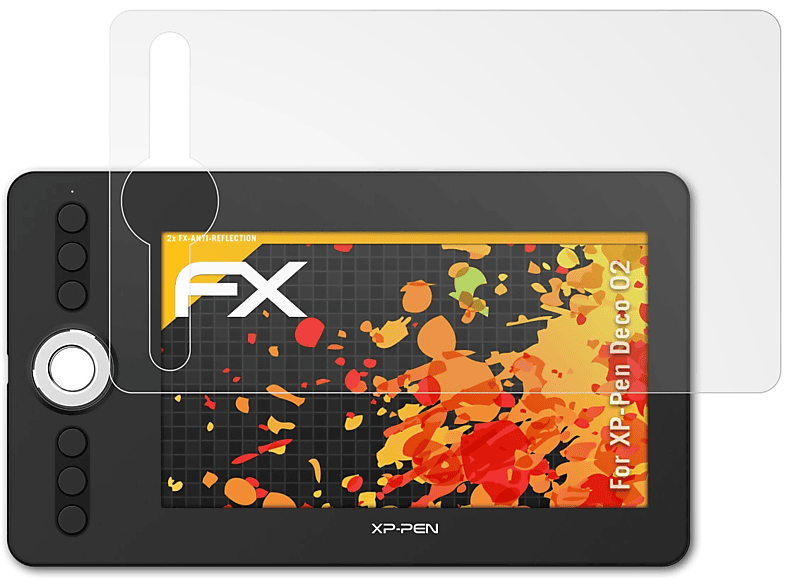 ATFOLIX 2x FX-Antireflex Deco Displayschutz(für 02) XP-PEN