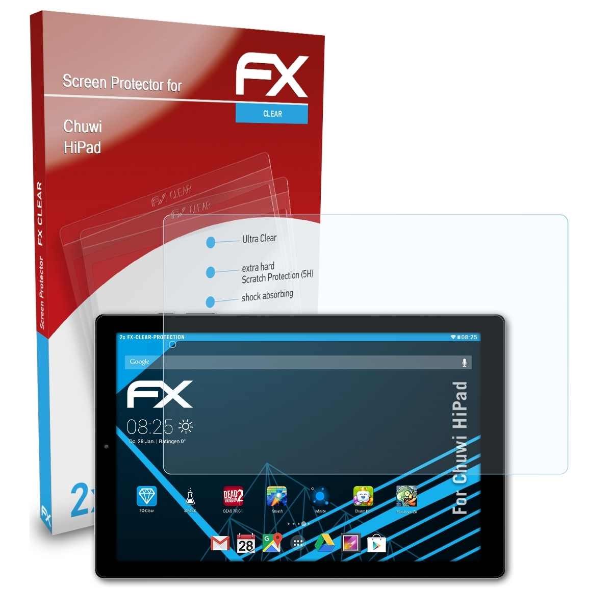 ATFOLIX 2x FX-Clear Displayschutz(für HiPad) Chuwi