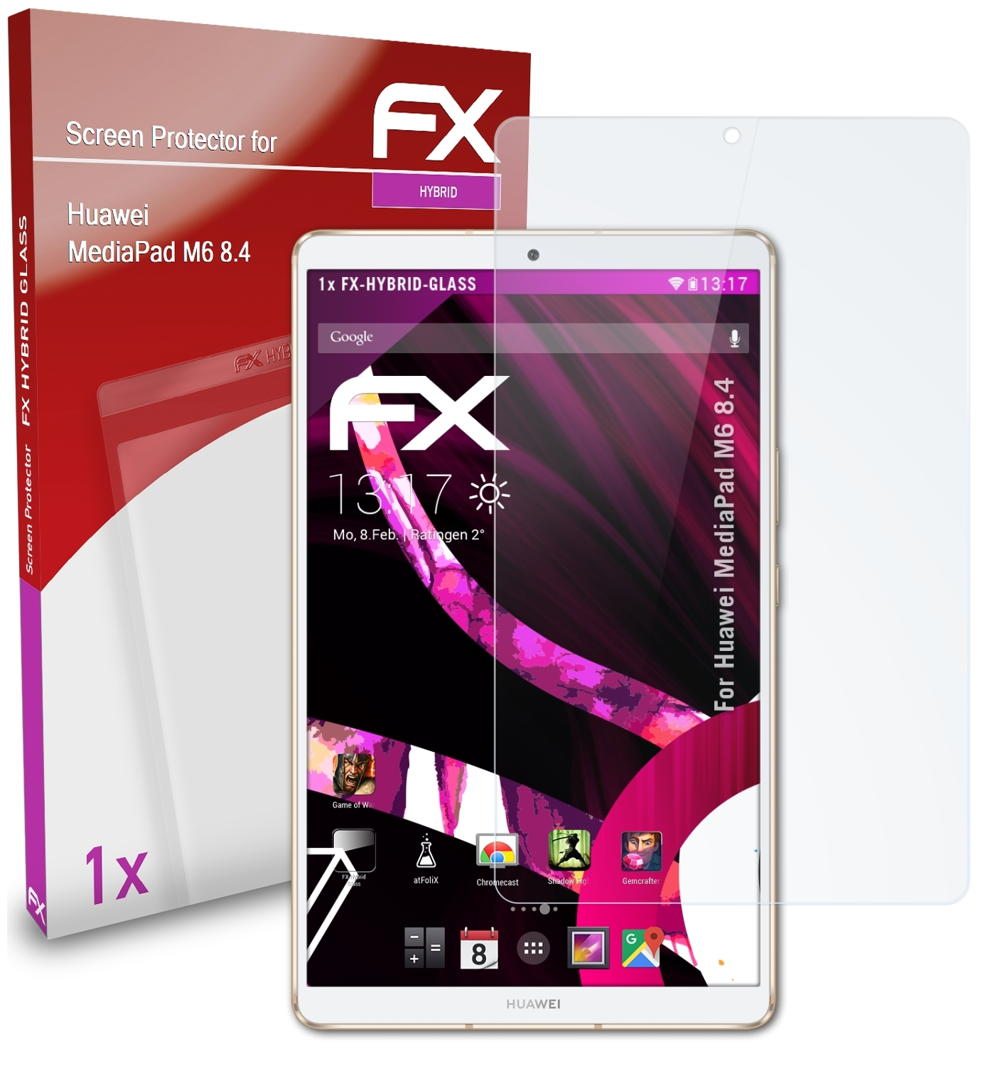 FX-Hybrid-Glass MediaPad M6 Huawei 8.4) ATFOLIX Schutzglas(für
