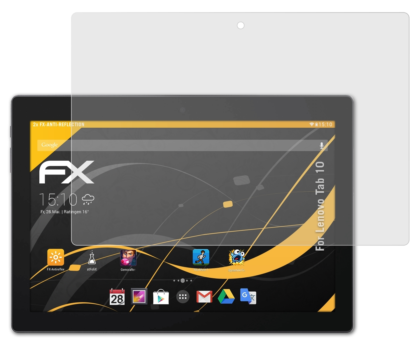 Lenovo Tab FX-Antireflex Displayschutz(für ATFOLIX 10) 2x