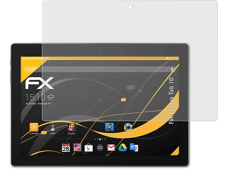 ATFOLIX 2x FX-Antireflex Displayschutz(für Lenovo Tab 10)