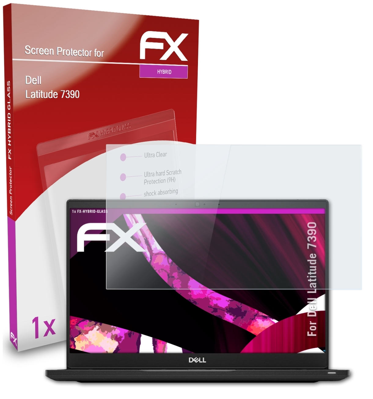 ATFOLIX FX-Hybrid-Glass Dell 7390) Latitude Schutzglas(für