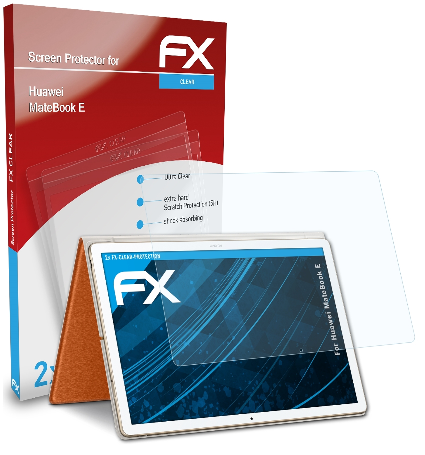 ATFOLIX 2x MateBook E) Displayschutz(für Huawei FX-Clear