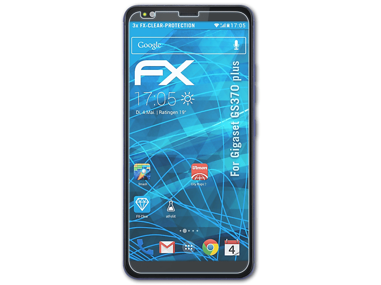 ATFOLIX 3x FX-Clear Displayschutz(für Gigaset GS370 plus)
