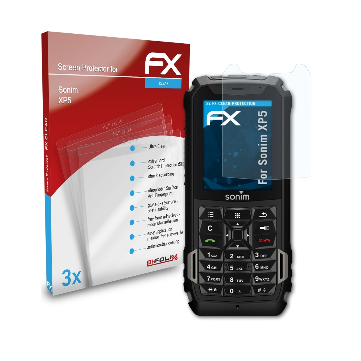 Displayschutz(für XP5) FX-Clear 3x ATFOLIX Sonim
