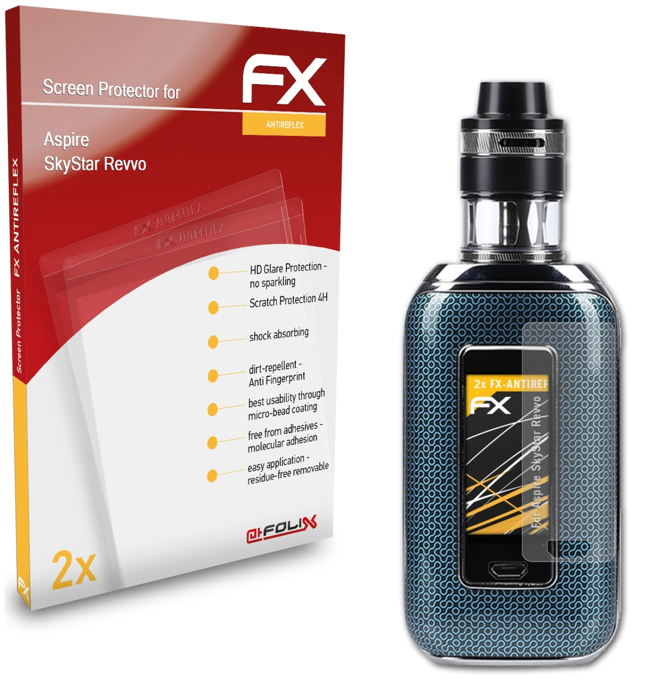 ATFOLIX 2x Revvo) Aspire FX-Antireflex SkyStar Displayschutz(für