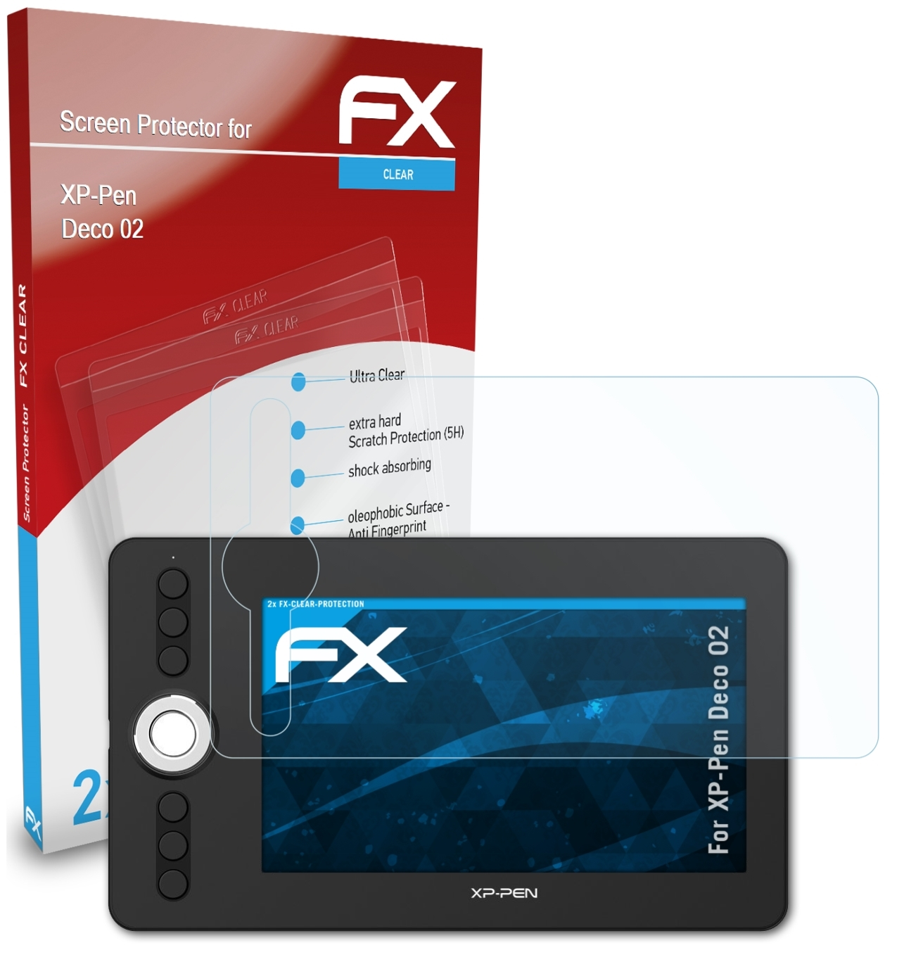 ATFOLIX 02) XP-PEN Displayschutz(für 2x Deco FX-Clear