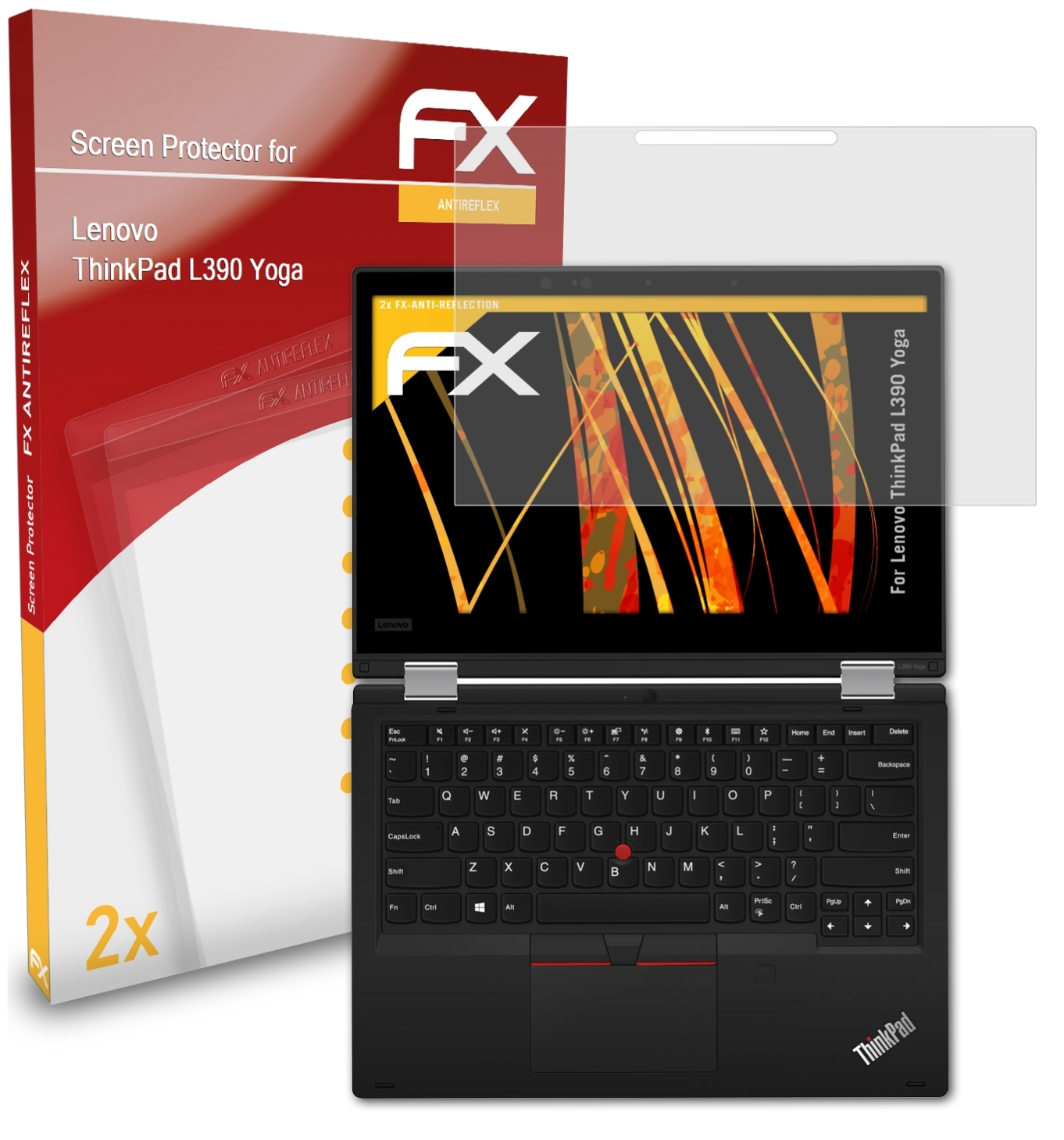 ATFOLIX 2x FX-Antireflex Displayschutz(für Lenovo L390 Yoga) ThinkPad