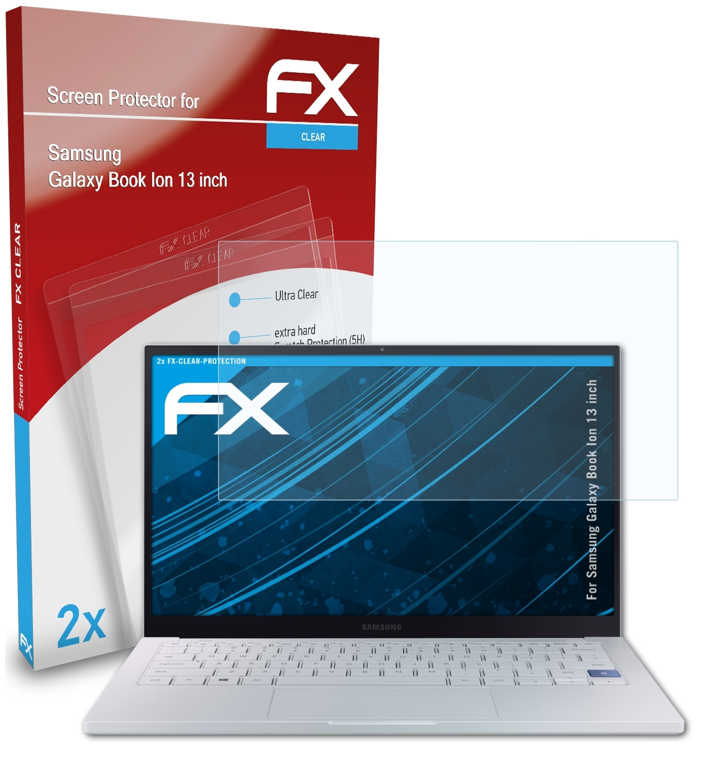ATFOLIX 2x FX-Clear Displayschutz(für Samsung inch)) Book (13 Ion Galaxy