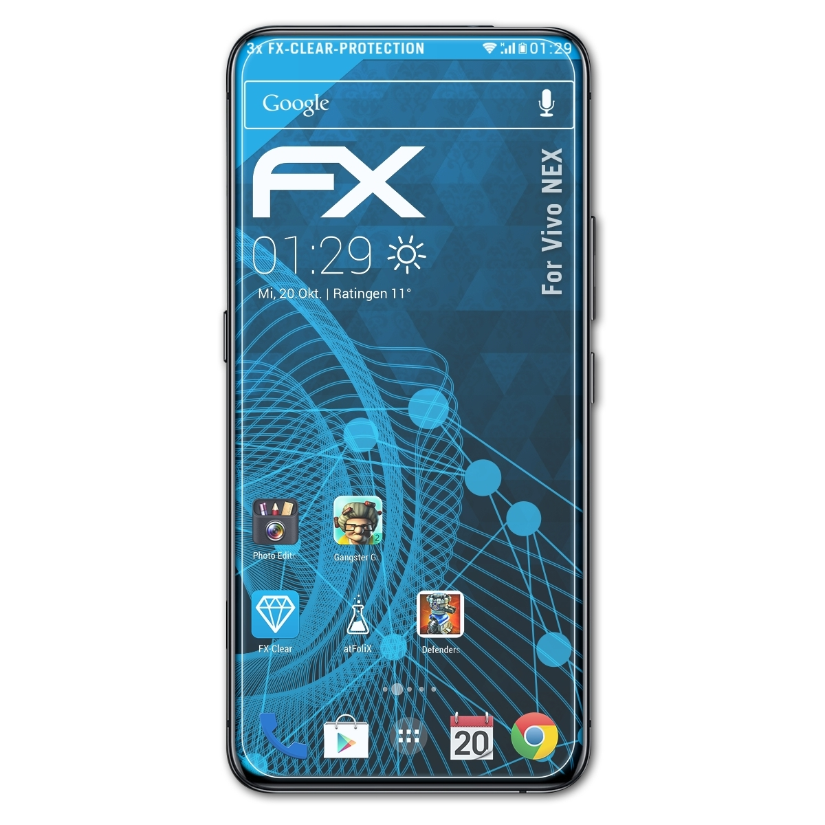 ATFOLIX 3x FX-Clear Displayschutz(für Vivo NEX)