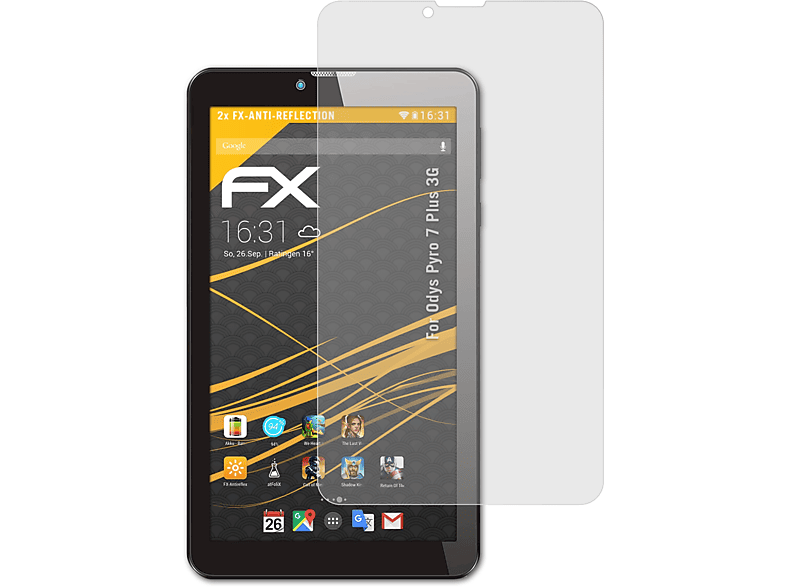 FX-Antireflex 2x ATFOLIX Displayschutz(für Odys Plus Pyro 7 3G)