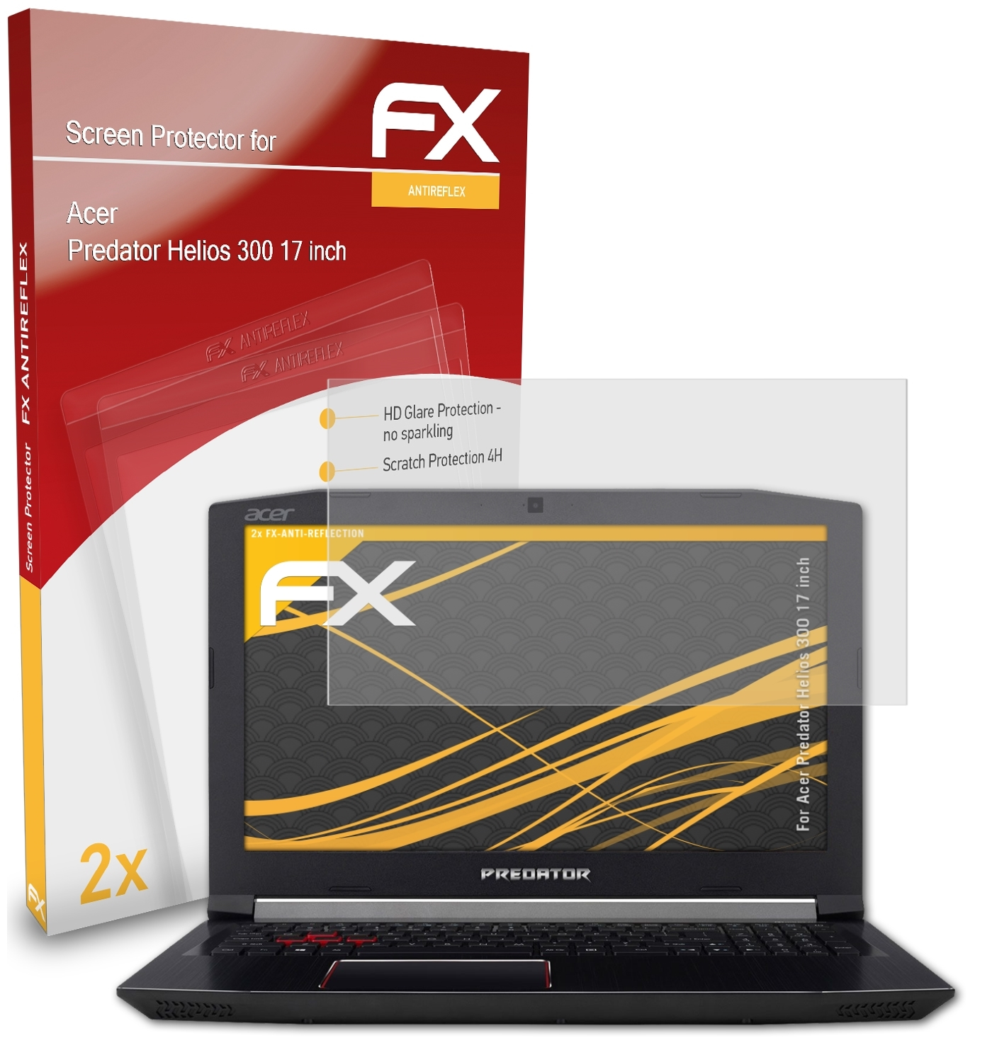 Predator 300 ATFOLIX Acer (17 Helios inch)) 2x FX-Antireflex Displayschutz(für
