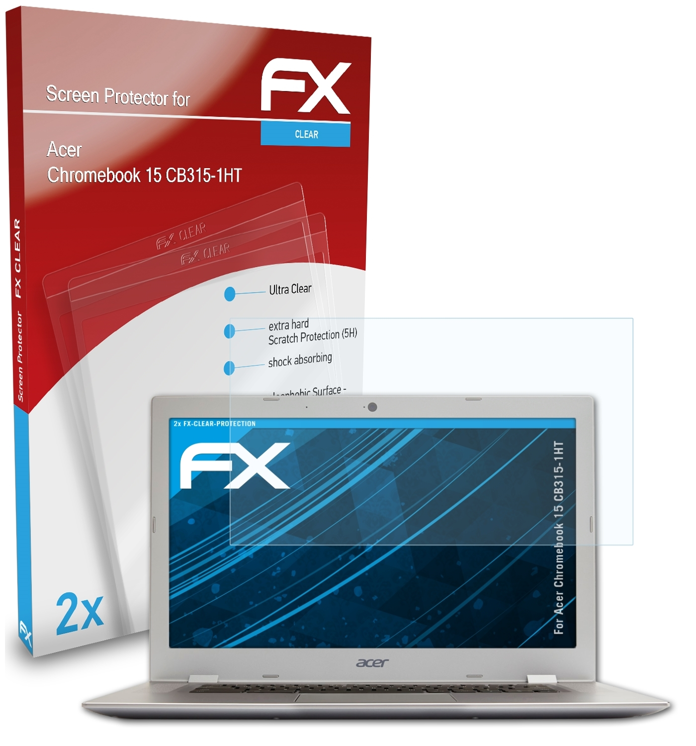FX-Clear (CB315-1HT)) Chromebook ATFOLIX 2x Acer Displayschutz(für 15