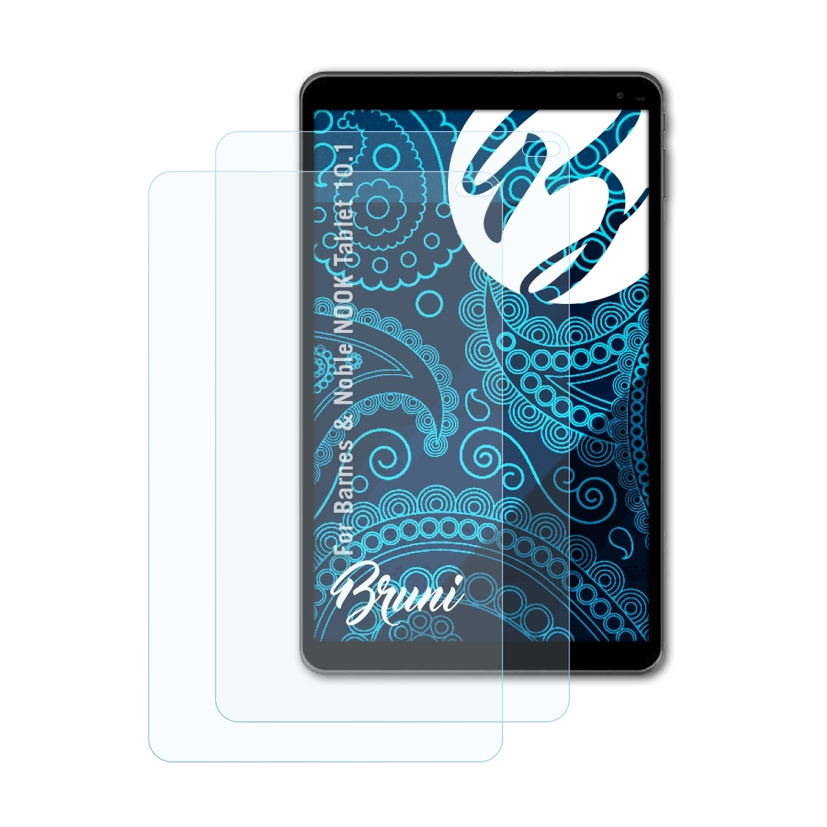 Tablet 10.1) 2x Schutzfolie(für BRUNI NOOK Barnes Noble & Basics-Clear
