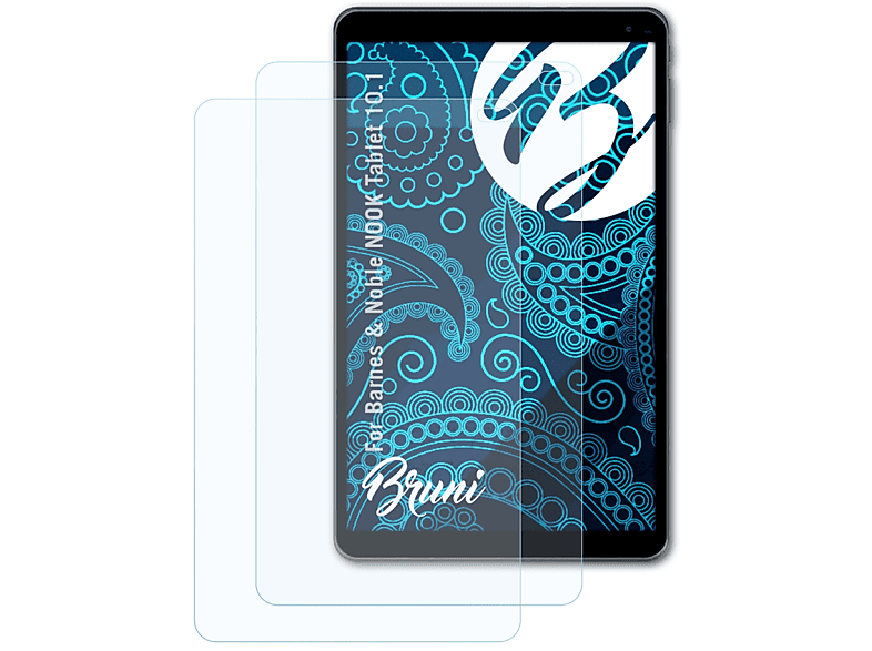 BRUNI 2x Basics-Clear Schutzfolie(für Barnes & Noble NOOK Tablet 10.1)