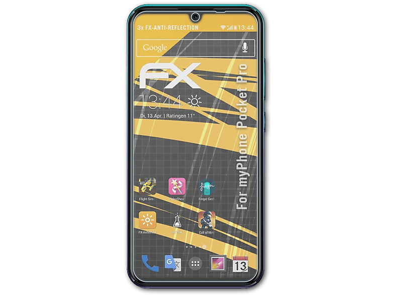 ATFOLIX 3x FX-Antireflex Displayschutz(für myPhone Pocket Pro)