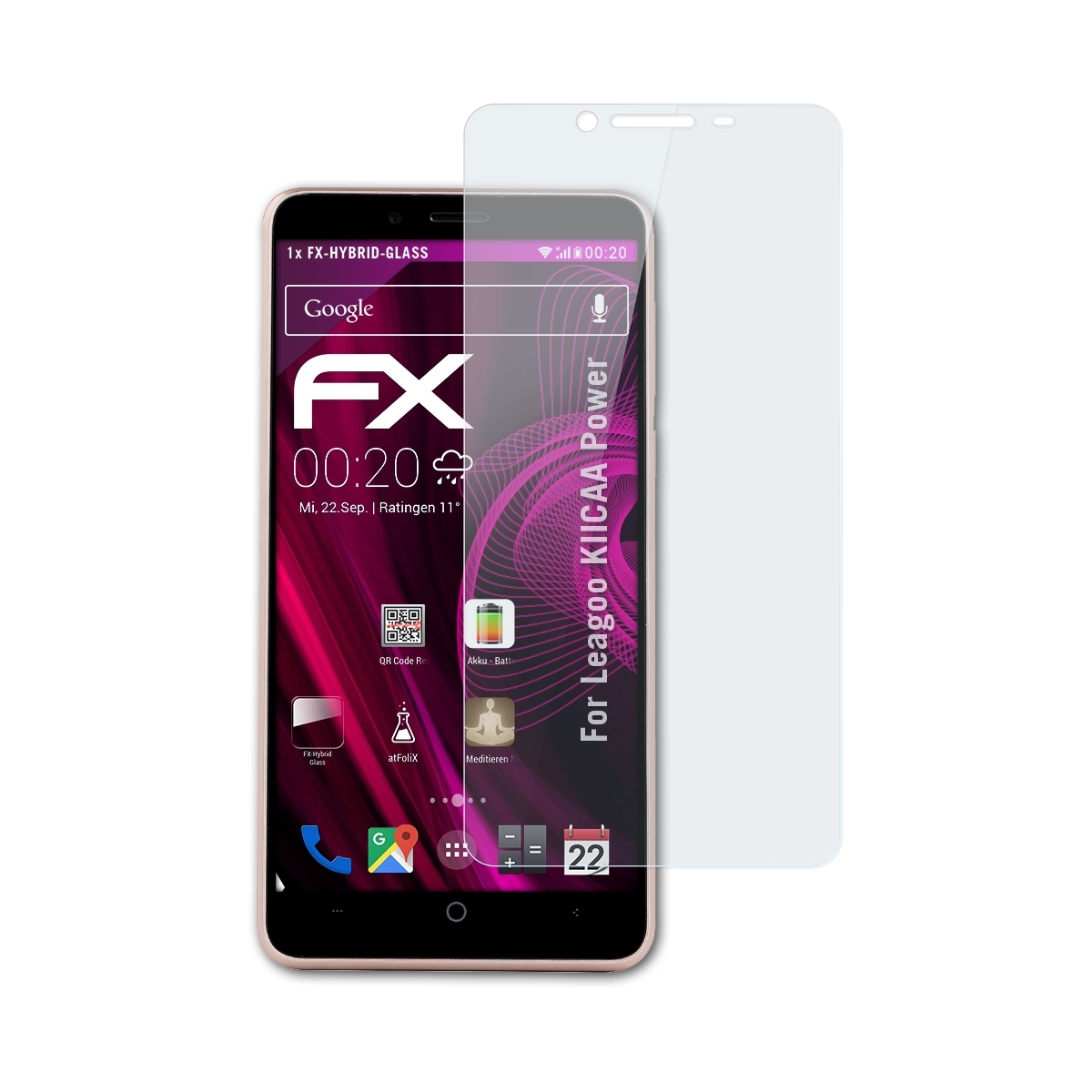 ATFOLIX FX-Hybrid-Glass Schutzglas(für KIICAA Leagoo Power)