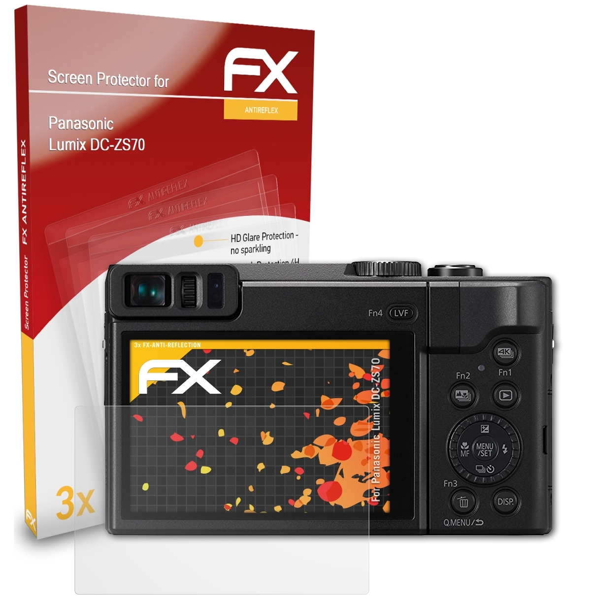 Lumix Displayschutz(für DC-ZS70) ATFOLIX Panasonic 3x FX-Antireflex