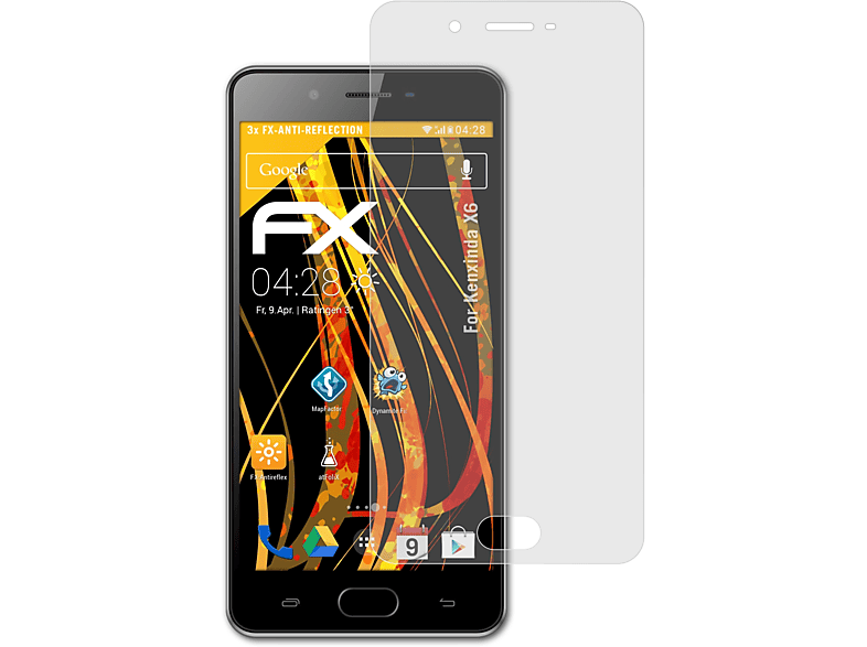 Kenxinda FX-Antireflex Displayschutz(für ATFOLIX X6) 3x