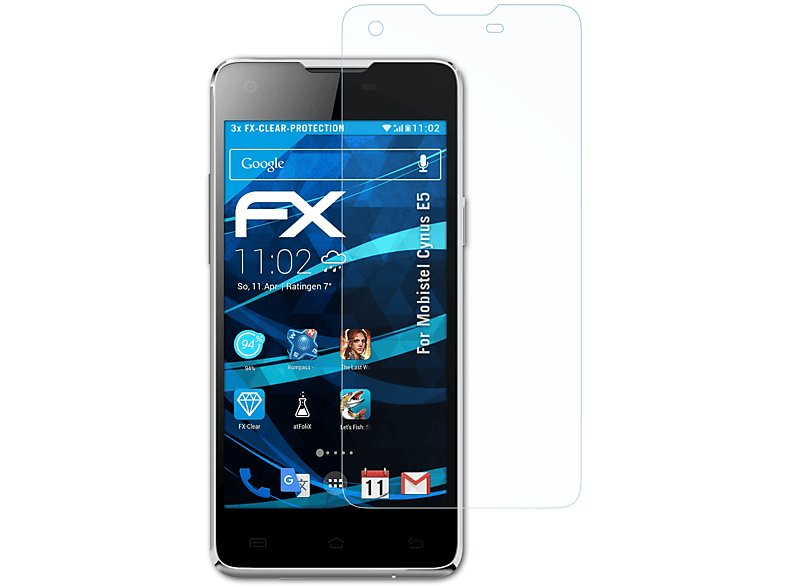 ATFOLIX 3x FX-Clear Displayschutz(für Mobistel Cynus E5)