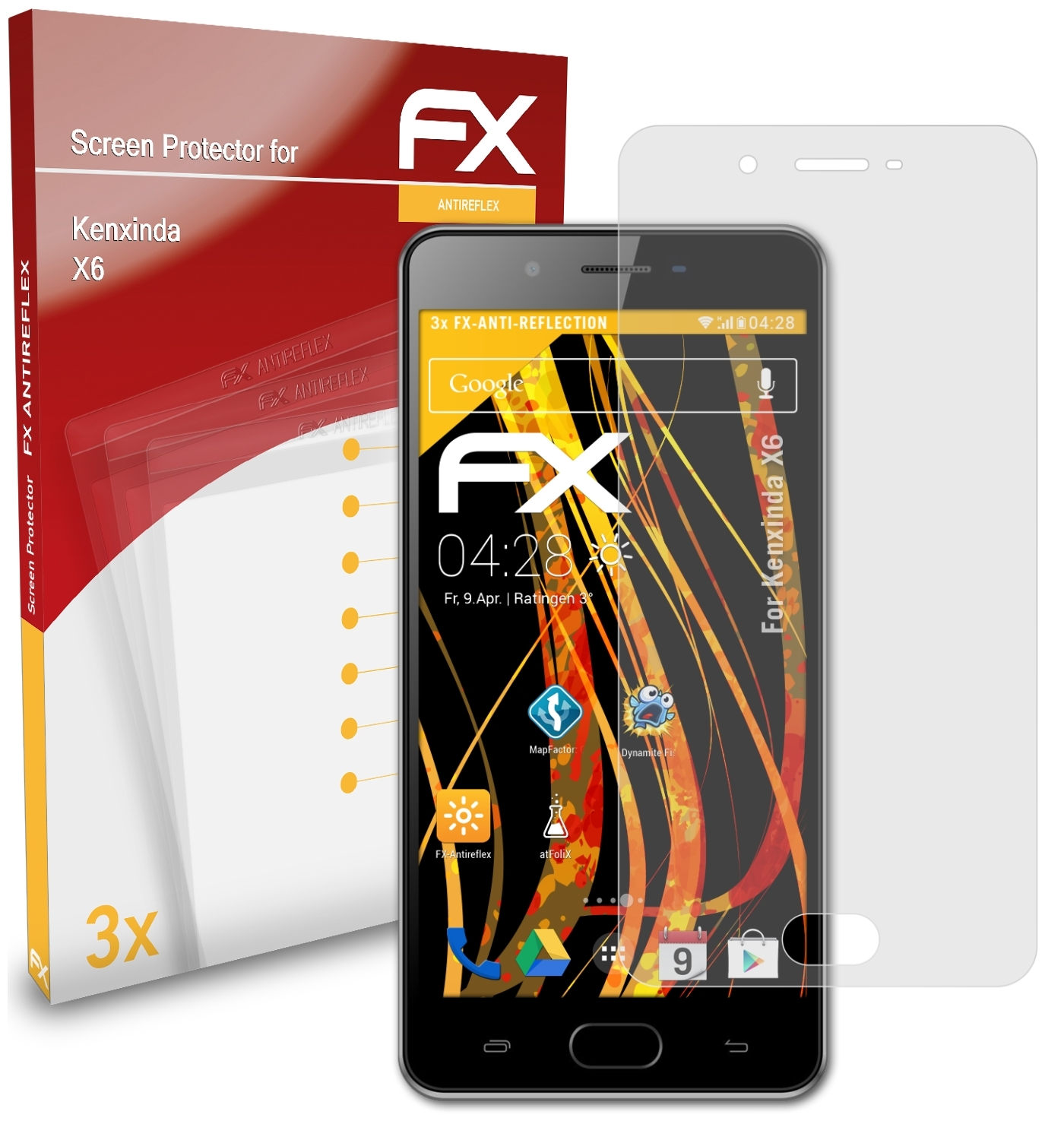 ATFOLIX 3x FX-Antireflex Displayschutz(für X6) Kenxinda